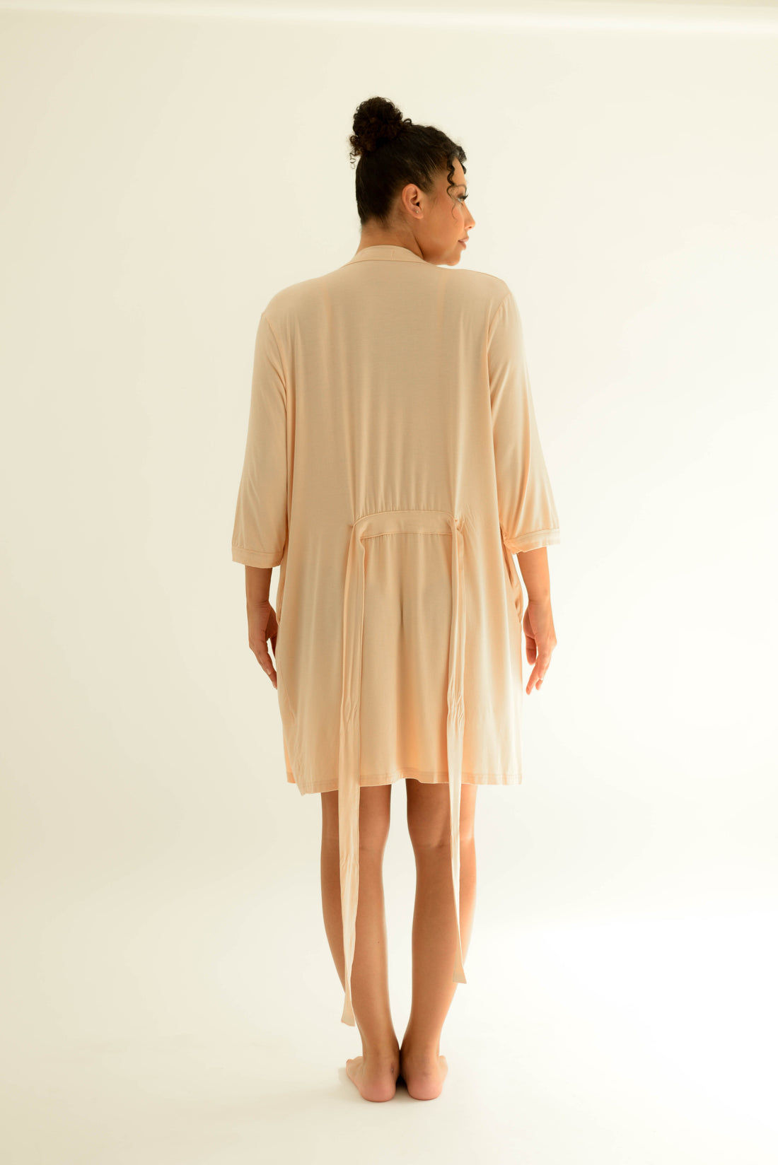 Drape Bamboo Robe in Nude Blush