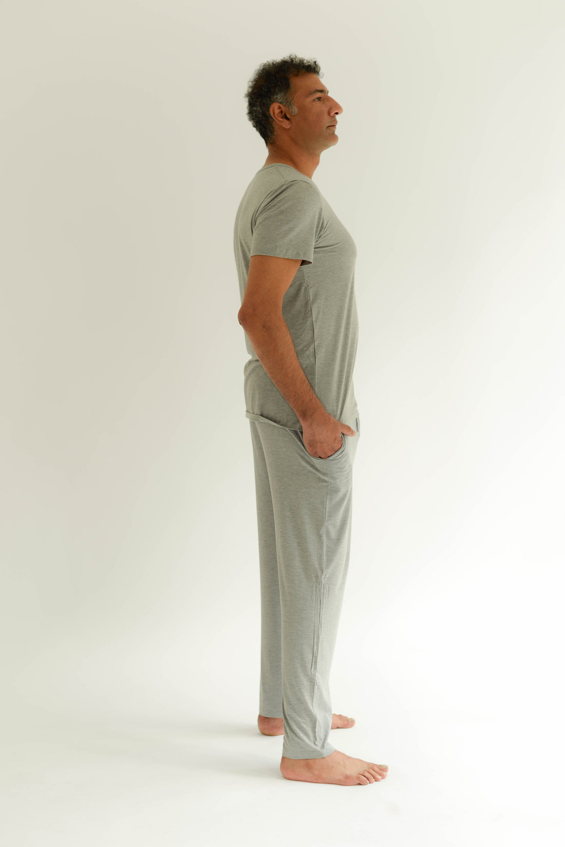Mens Relaxed Bamboo Pyjama in Grey