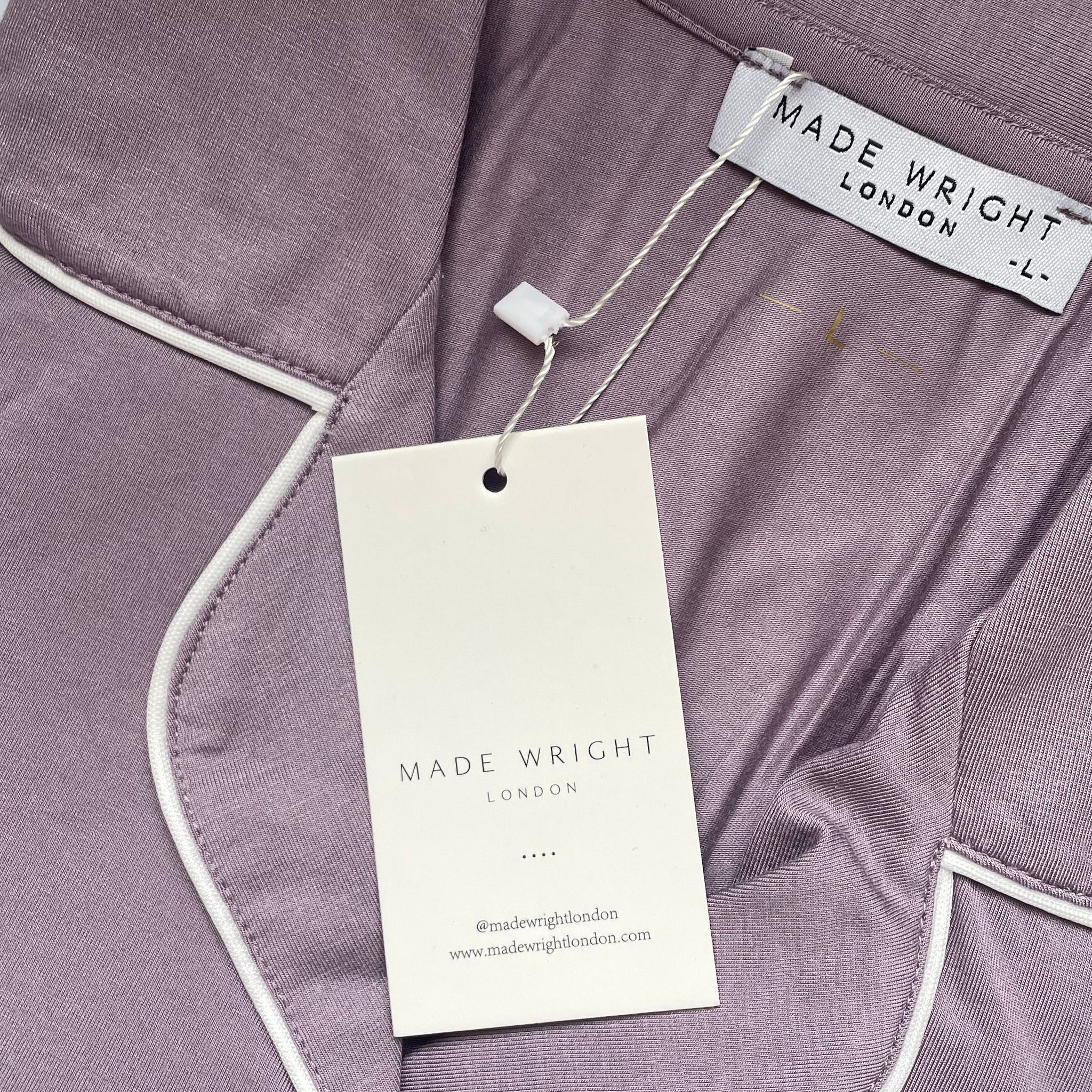 Limited Edition Piped Edge Bamboo Pyjama Set in Lilac Cloud