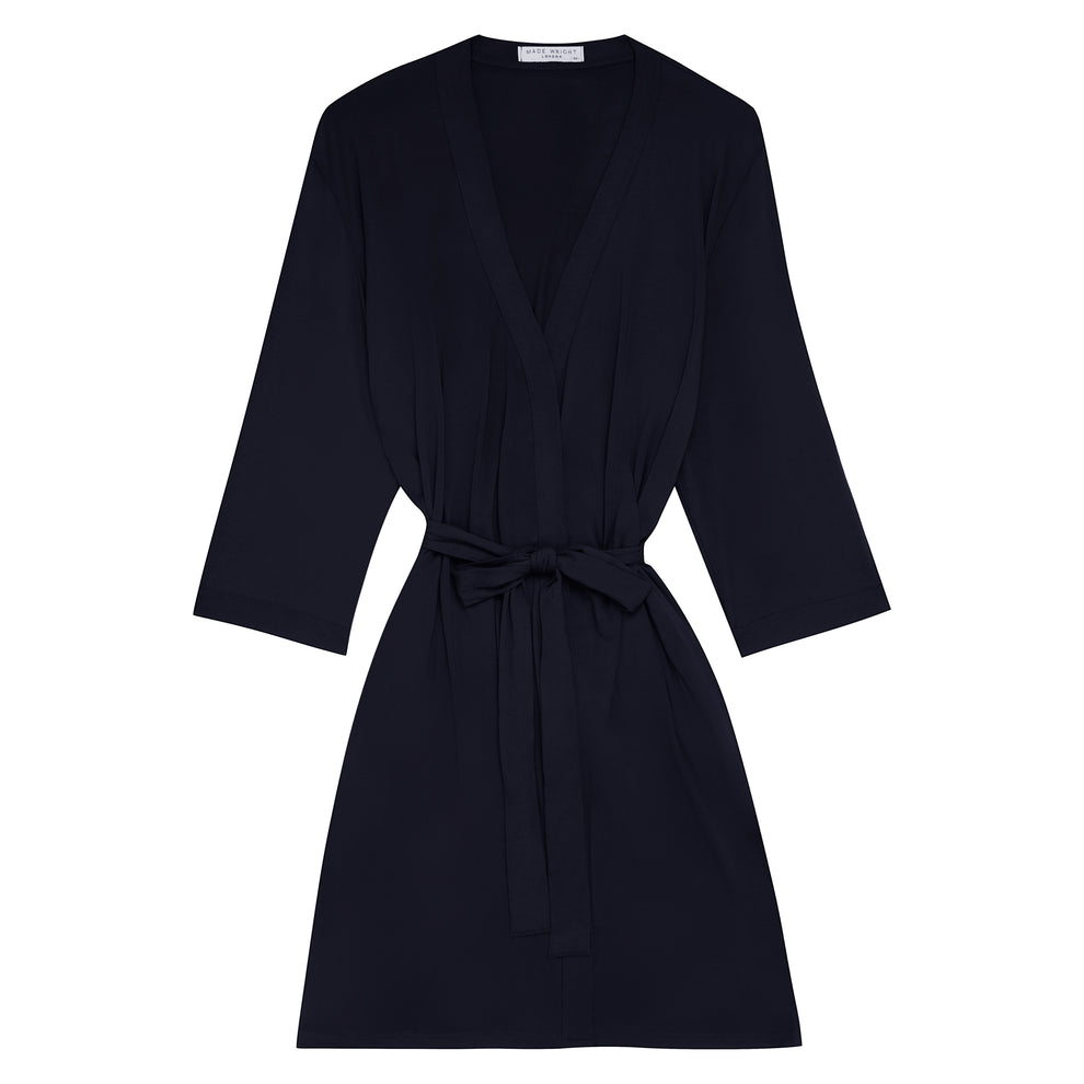 Drape Bamboo Robe in Navy – Made Wright London