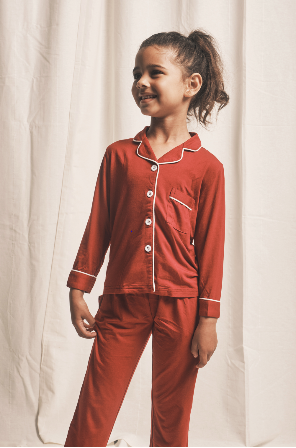 Mini Bamboo Pyjama in Burgundy