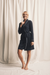 Katherine Bamboo Robe in Navy