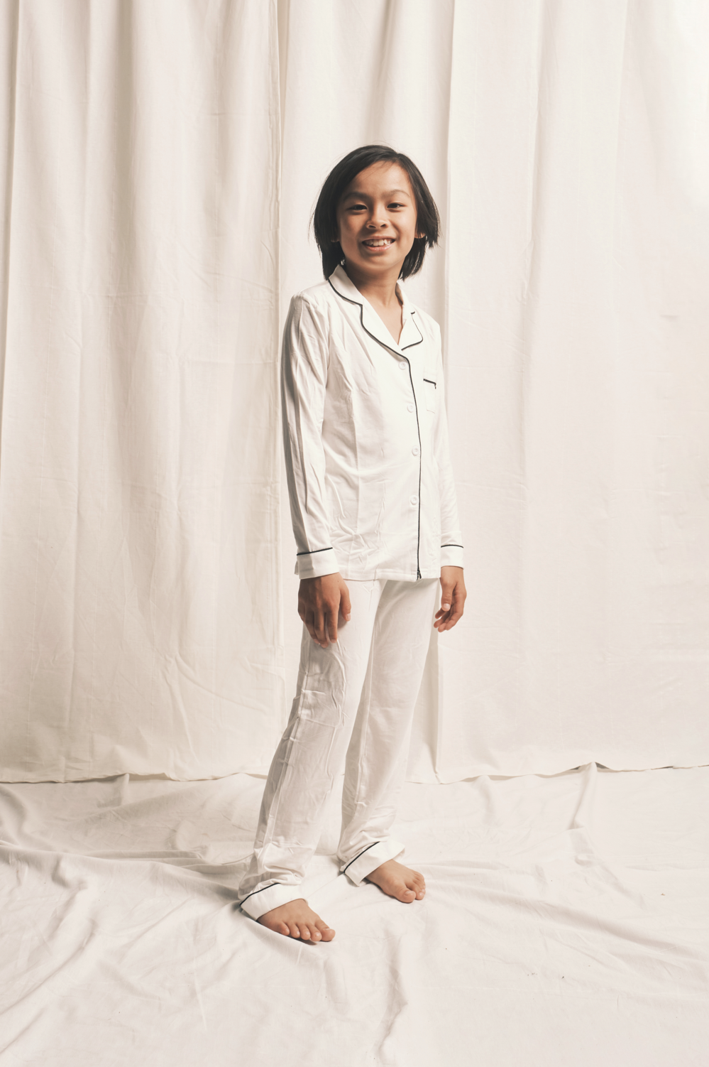 Sebby Bamboo Trouser Pyjama in White